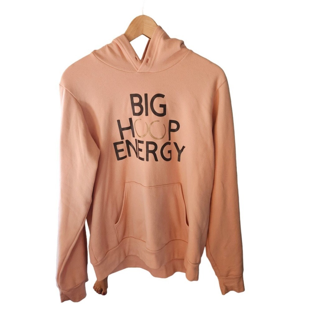 BIG HOOP ENERGY Graphic Hoodie Sweatshirt--In Light Pink-SZ‎ Med